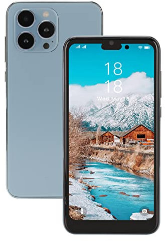 NMLLTB Telefono Cellulare Sbloccato I14proMax, Smartphone con Schermo HD da 6,3 Pollici, Telefono Cellulare Dual Sim 4G, 6+128G, 8MP + 16MP, 4000mAh, Face ID, BT, FM, WiFi, for Android12,Blu