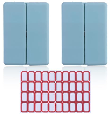 2 Stück Travel Pill Box, Plastic Weekly Pill Organiser, Portable Magnetic Pill Case With 1 Sheet Label Sticker, For Daily Life, Travel, Work, Class, Handbags, Suitcases (Blue)