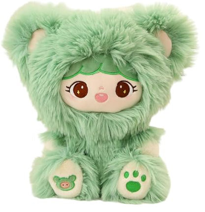 Qfdiwr Plüsch -Stoffpuppe für Baby, Plüschmädchenpuppe mit Kleidung | Rag Girls tragen Lange Haare Outfit | Entzückende Schlafpartnerpuppe für Kinder Baby Liebhaber Geburtstag