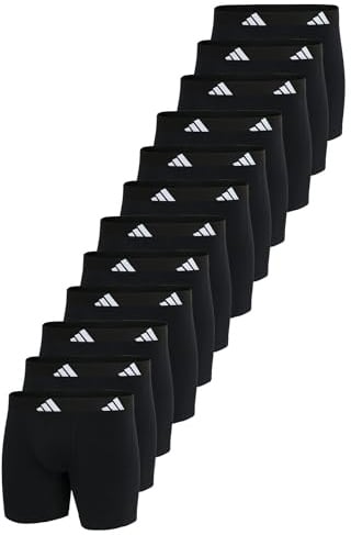adidas Basic Boxer Brief Men Herren Unterhose Shorts Unterwäsche 12er Pack, Farbe:Black, Bekleidungsgröße:XL
