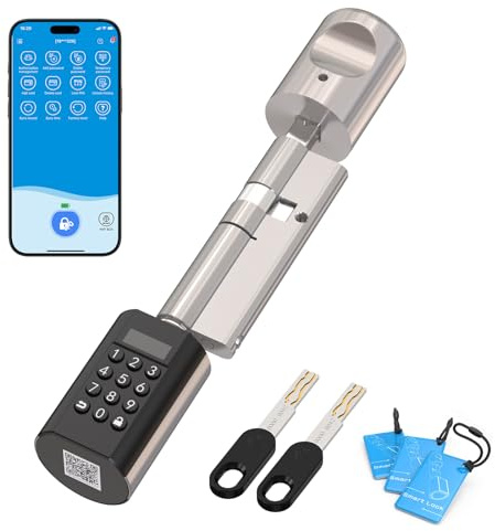 WELOCK Serratura Smart PCB72 con Password,Carte RFID e APP,Serratura Elettronica WiFi,serratura porta blindata livello di impermeabilità IP65,Cilindro 65x30 per porte da 65 a 130mm,Smart lock