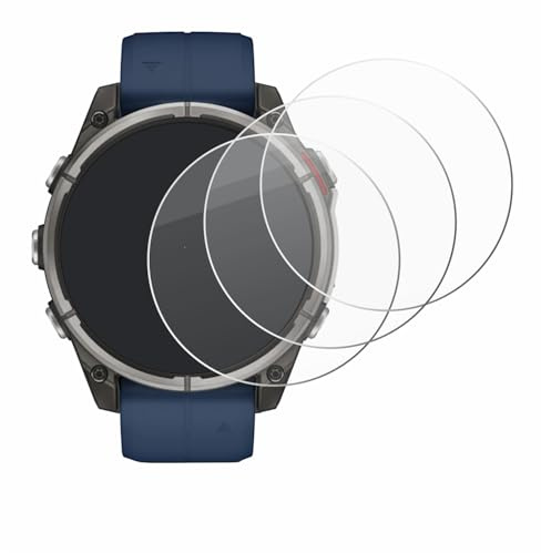 BROTECT Schutzglas für Garmin quatix 8 | (47 mm) 3 Stück Transparenter Displayschutz Made in Germany Panzer Schutz Glas 9H Kratzfest Klares Echtglas Einfache Montage