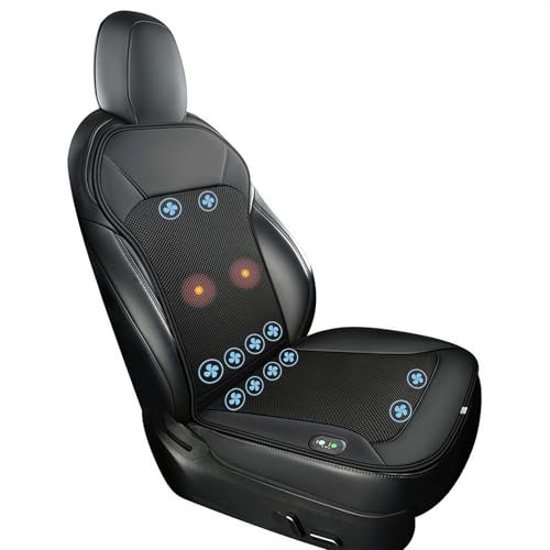 Yiokii Cooling Car Seat Cushion, Front Seat Cooled Seat Cover with Intelligent Fans, Summer Breathable Ventilated Seat Cushion for Car Truck SUV