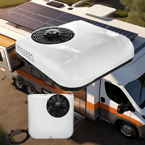 Aire acondicionado universal de techo para camionetas y autocaravanas, 12V,24V,48V,control remoto, refrigeración y calefacción eficientes. aire acondicionado camper camion y excavadoras,White24V