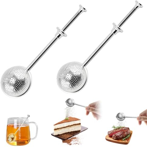 2 Stück Teesieb,Teaballs,Tee für Tea Losen,Sieb mit Edelstahl,Matcha Teeei Teefilter Teezange,aus Teebeutel set Strainer,für zum Tasse Kaffeesieb,für Teezangen Einmachtrichter Loose Lustig Tee-ei