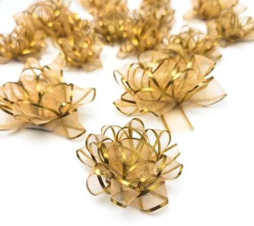 ZYOOO Geschenkschleife Gold,18 Stück Selbstklebend Geschenk-Schleifen zur Weihnachten, Geburtstagen und Hochzeiten Geschenkedeko