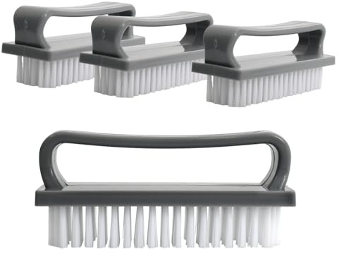 4 Piezas Cepillo Uñas Manos, Cepillo Uñas, 9.5 X 3.8 Cm, Fuerte y Duradero, Gris, Adecuado Para Limpiar Uñas, Limpiar Zapatos, Fregar Ropa y Verduras, etc