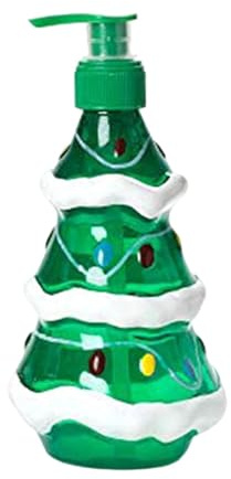 Milageto Seifenspender Kunststoff für Badezimmer, 350ml Weihnachts-Pumpspender, Flüssigseifenspender, nachfüllbarer Shampoo-Spender mit Pumpspender für Küche, Badezimmer, Arbeitsplatte, Weihnachtsbaum