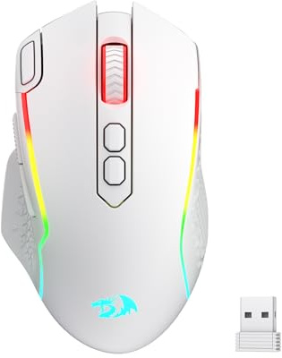 Redragon M810 MAX 3 Modi Kabellose RGB Gaming Maus 12000 DPI | Rapid Fire Taste 8 Makrotasten 188 Stunden Akkulaufzeit Kompatibel PC Mac Laptop
