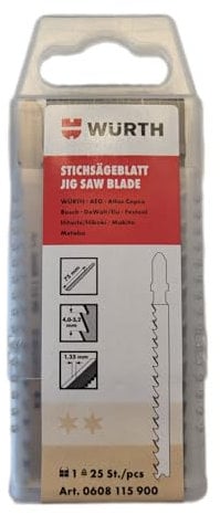 Würth Stichsägeblätter Holz, 25 Stück (0608115900)