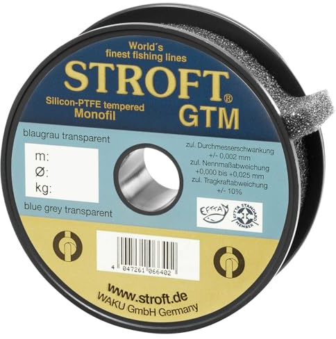 STROFT GTM Monofile Angelschnur 100m - Hochleistungs Schnur mit Top Linear- & Knotenfestigkeit, Geschmeidigkeit & Sensibilität