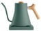 Fellow Stagg EKG Electric Gooseneck Kettle - Pour-Over Coffee and Tea Pot, Stainless Steel, Quick Heating, Smoke Green with Maple Wood Handle, 0.9 Liter