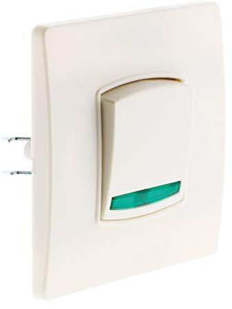 Zenitech - Botón Pulsador Indicador Borne-Auto Tornillo + Garras - Listo Para Instalar - Compatible Con Cajas Empotradas Estándar - Fijación Tornillo Y Garras - Blanco