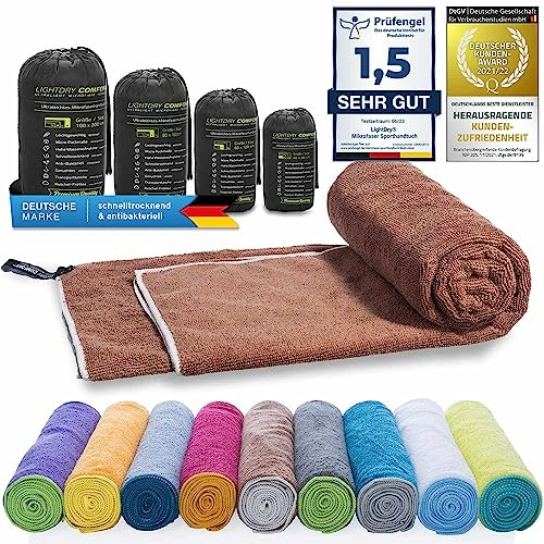 LightDry® Original Mikrofaser Sporthandtuch Backpack Reise-Handtuch - Sport & Fitness Badehandtuch saugfähig, leicht & antibakteriell und extrem schnell trocknend