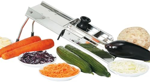 García de Pou 455.36 Mandolina con Carrito, 39.5 x 12 x 19 cm, Plateado