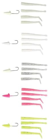 Savage Gear Mini Sandeel Kit - 20 Gummifische + 5 Jighaken 3g, Gummiköder, Angelköder, Kunstköder, Barschköder, Hechtköder, Forellenköder, Zanderköder, Angelset, Varied