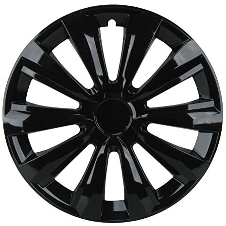 cartrend Radkappen Delta, 15 Zoll, für alle gängigen Stahlfelgen, aus Spezial-ABS-Qualitätskunststoff, schlagfest, zweischichtige Metallic-Lackierung, überlackierbar, schwarz, 1 Stück