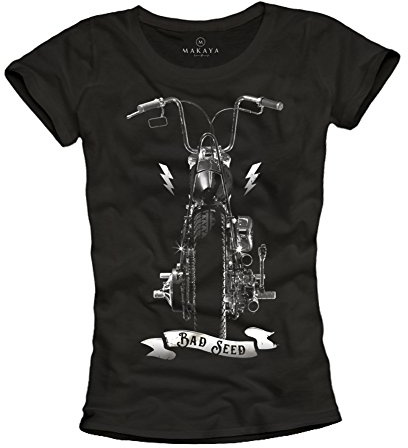 Motorrad Shirt für Damen - Bad Seed - schwarz Größe M