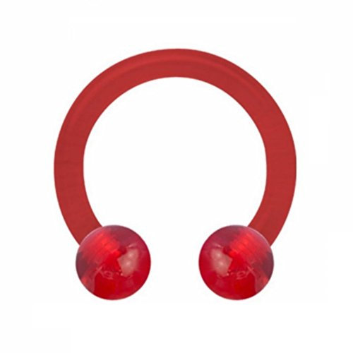 eeddoo Piercing Hufeisen UV-Kugeln Schwarz Bioplast 1,6 x 12 mm 4 mm