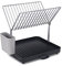 Joseph Joseph Y-Rack - Space saving 2 Tier Dish Drainer Rack with self-draining utensil pot and spout, Grey