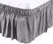 PiccoCasa Cache-sommier élastique à volants de 38 cm - Cadre de lit en microfibre brossée avec volants de 38 cm - Très grand lit - Gris foncé