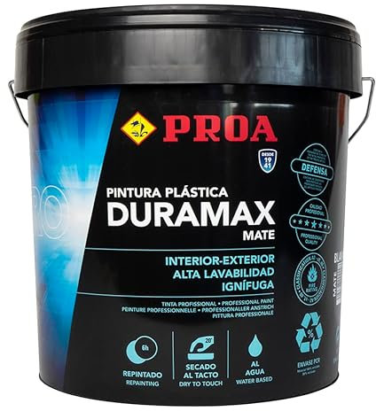 Pintura Interior/Exterior Mate Antimoho DURAMAX. Excelente pintura lavable. PROA. 6,5kg.