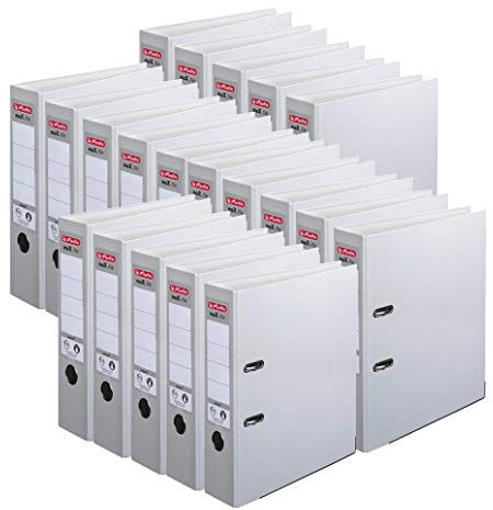 Herlitz Ordner maX.file protect A4 (8 cm mit Einsteckrückenschild) 20er Pack (Grau)