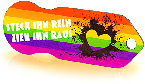 Einkaufswagenlöser ® LGBT/Entriegler für Einkaufswagen – inkl. 1 Jahr Schlüsselfundservice/Einkaufswagenchip abziehbar/Einkaufschip zum rausziehen/Schlüsselanhänger Metall / 1 Stück