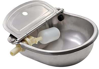 Automatic Cow Drinking Water Bowl,304 Stainless Steel Animal Waterer Bowl for Horse,Goat,Pig,Dog, with 1/2 Float Valve (Water Pipe not Included)