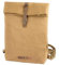 Bonizetti Rucksack KANSAS - Freizeitrucksack 26 x 13 x 35cm aus veganem und wasserabweisendem Kraftpapier Karamell Papierrucksack, umweltschonend, Daypack, Roll Top, Naturmaterialien, Tasche