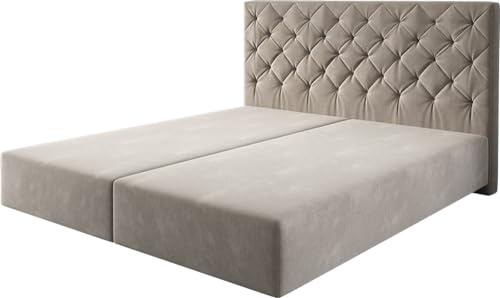 DELIFE Boxspringgestell Dream-Great Mikrofaser Beige 180x200 cm