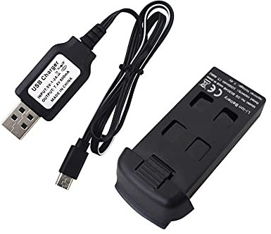 LIZHOUMIL 1 Stück Drohnen-Akku mit USB-Ladekabel, 7,4 V 1000 mAhLithium-Akku für Sp500 S166 S167 Folding Quadcopter, RC-Drohnen-Ersatzakku 7,4 V 1000 mAh