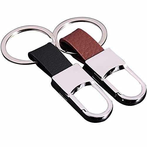2 Stück Autoschlüsselanhänger, LederSchlüsselanhänger, Autozubehör, aus hochwertigem und langlebigem Leder.(Braun)