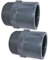 AERZETIX - C51945 - Satz von 2 Gewindenippel/doppelt reduzierstücken - zum kleben von Ø63mm und Ø50mm - außengewinde 2 - aus kunststoff - PN 16 - verbinder für schlauch