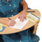 Unibos Wooden Oversized Gently Curved Armchair Lap Table Laptop All Purpose Lap Desk