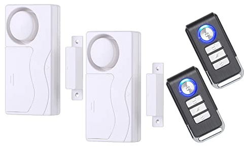 Lancoon Allarme Porta Con Telecomando 2 Pezzi, Allarme Antifurto Sensore Magnetico Per Finestra Di Sicurezza Domestica Senza Fili Per La Sicurezza Dell'appartamento Del Garage Di Casa