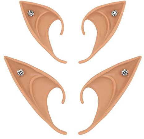 Lusofie 2 Paar Elfenohren Cosplay Elf Ears Anime Party Zubehör Halloween Weihnachten Vampire The Masquerade Elfen Kostüm Elfen Ohren Weihnachten Elfenohren Schmuck