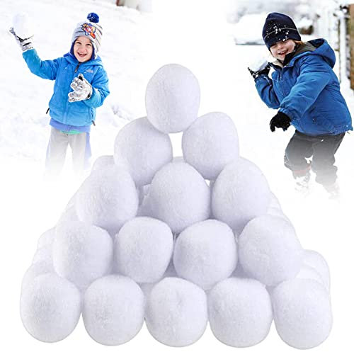POPOYU 30 Palle di Neve Artificiali Realistiche in Peluche Bianco 7cm, Decorazioni Natalizie,Palle di Neve Finte per Bambini,Giochi di Combattimento per Giochi Invernali,Alberi di Natale,Bambini