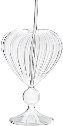 1 verre à vin créatif en forme de cœur, 240 ml, verre à cocktail créatif en forme de champignon, adapté pour les meubles de bar