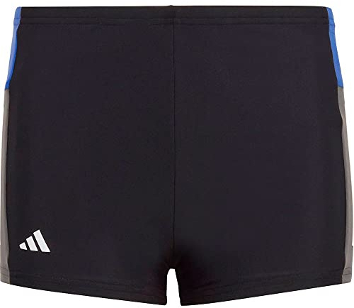 adidas Jungen Colourblock 3-Stripes Swim Boxers, Black/Semi Lucid Blue/Grey Six/White, 11-12 Years