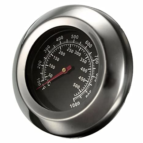 BBQ Fleischthermometer Bratenthermometer Fleisch Edelstahl Grill Thermometer für Barbecue Grillthermometer Analog Einbau Gasgrill