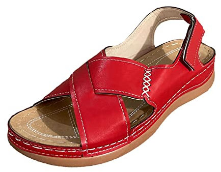 HAOLEI Sandales Et Nu-Pieds Femme OrthopéDiques Ete Sandale Avec Boucle Sandale RéGlable Sandale Semelles éPaisses CompenséEs Sandales Chaussures