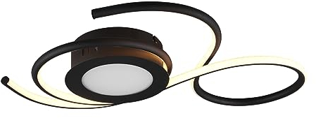Trio Leuchten LED Deckenleuchte Jive 623410232, Metall Schwarz matt, inkl. 36 Watt LED, Fernbedienung, Dimmer, Farbwechsel, Nachtlicht