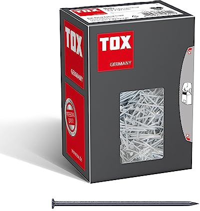 TOX Chiodi a filo 3,4x90 mm con testa svasata per semplici giunzioni in legno e superfici piane, uso universale in interni ed esterni, acciaio lucido, 400 g in cartone, 063100111