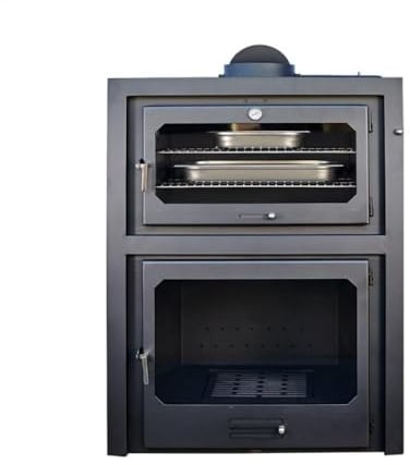 MAESTRO FERRETERO - Poêle à bois avec four Modèle BRAMBI 17,5 KW en Acier Inoxydable