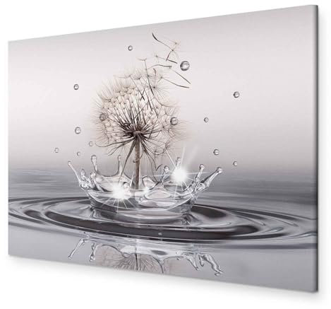 murando - Akustikbild Pusteblume Bilder Akustikschaum Hochleistungsschallabsorber Schallschutz Leinwand 1 tlg Wandbild Raumakustik Schalldämmung Blumen Wassertropfen Abstrakt