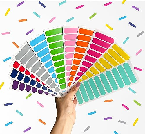 Rainbow Confetti Stickers, Ice Cream Wall Sticks Bedroom Set 11 Colours Sheets Rent Friendly Removable Decal Boho Wall Decor Lines Nursery Girls Bedroom Baby Room Playroom Made In the UK