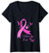 Femme Cancer du Sein Octobre Rose, Lutte au Cancer du Sein 2023 T-Shirt avec Col en V