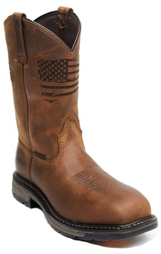 DHAEY Botas de Vaquero for Hombres Punta Cuadrada Tacón bajo Bordado Casual Tubo Medio Botas Occidentales Vintage Botas ecuestres Tradicionales Unisex (Color : Brown, Size : 45 EU)