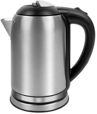 Impolio Basics kleiner Wasserkocher 1 Liter, Wasserkocher Edelstahl klein, 1200 Watt, mit Trockenlaufschutz, für Camping, Reise & Wohnmobil